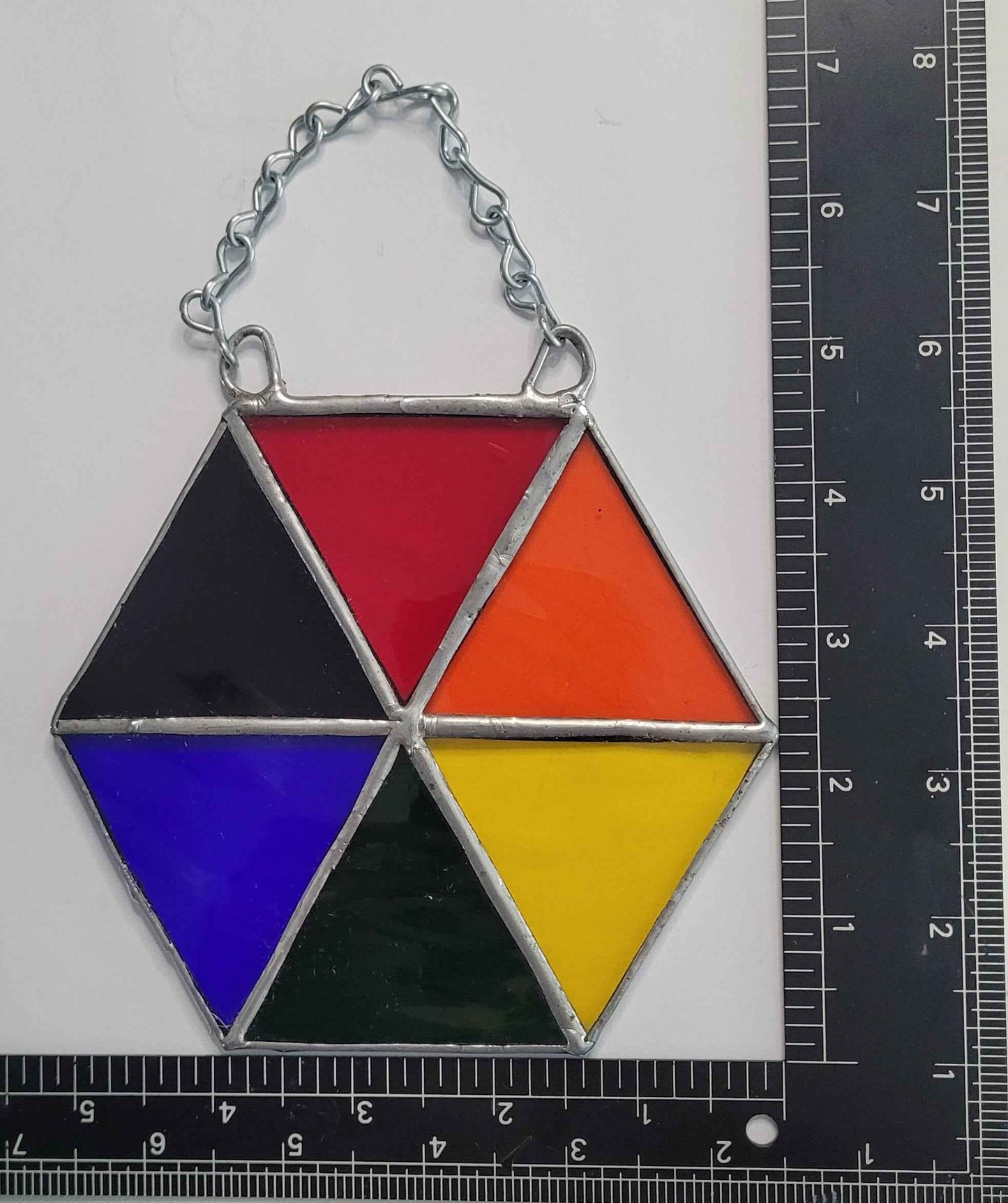 The Rainbow Hexagon Stained Glass Sun Catcher