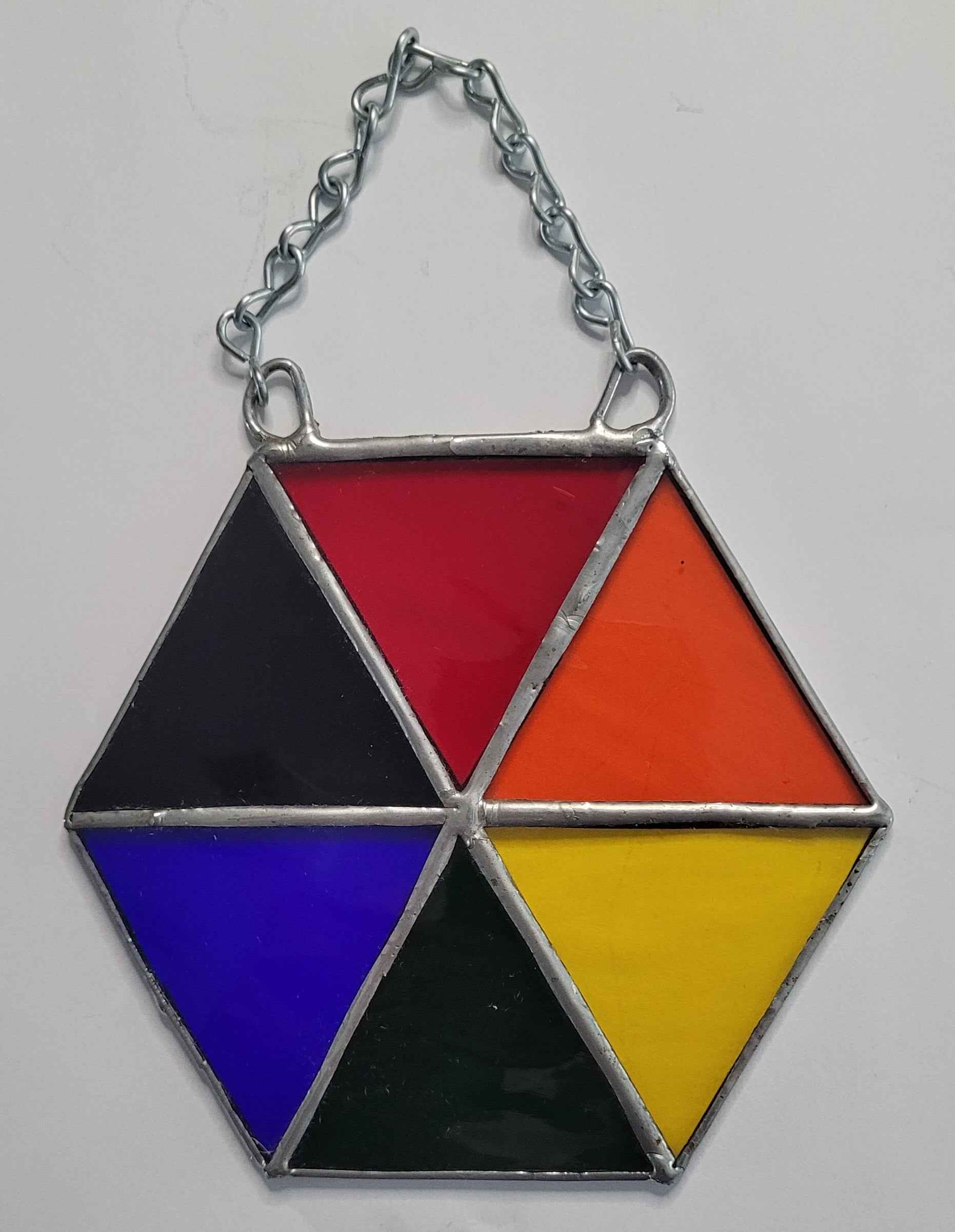 The Rainbow Hexagon Stained Glass Sun Catcher