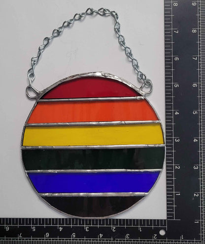 The Rainbow Sunburst Circle Stained Glass Sun Catcher