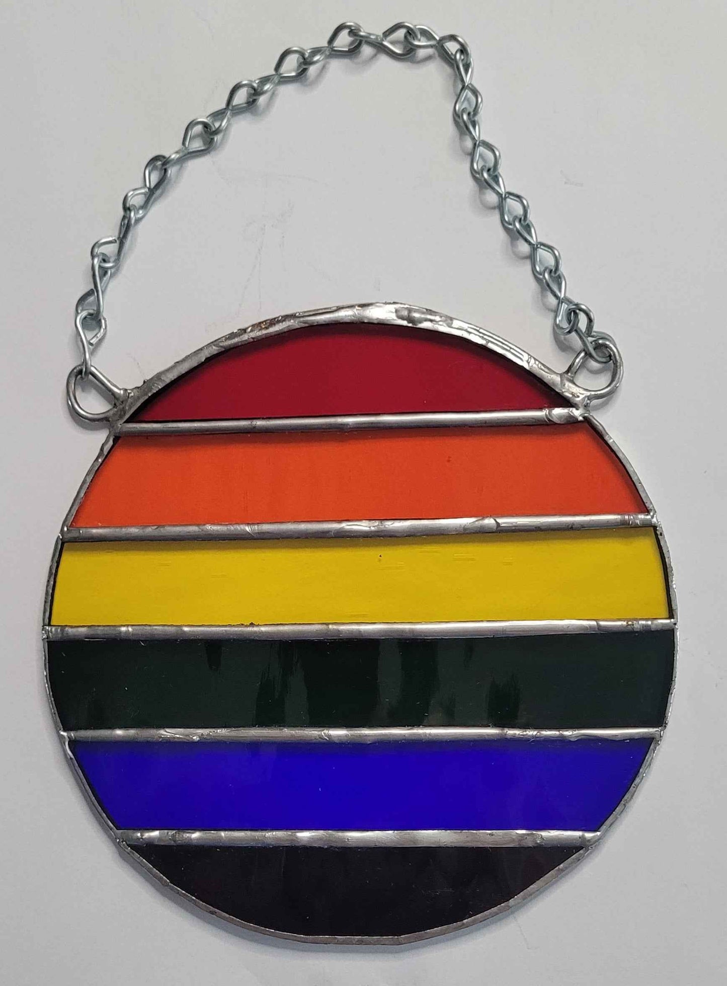 The Rainbow Sunburst Circle Stained Glass Sun Catcher