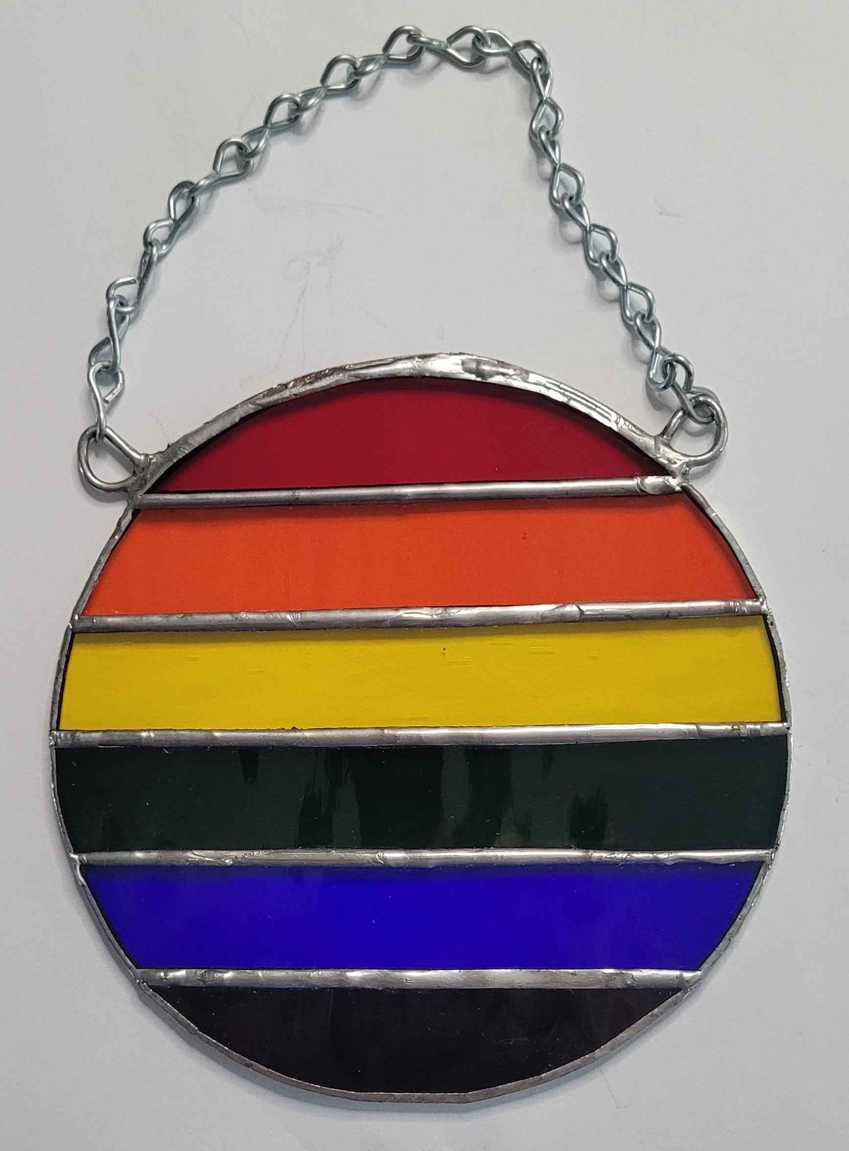 The Rainbow Sunburst Circle Stained Glass Sun Catcher