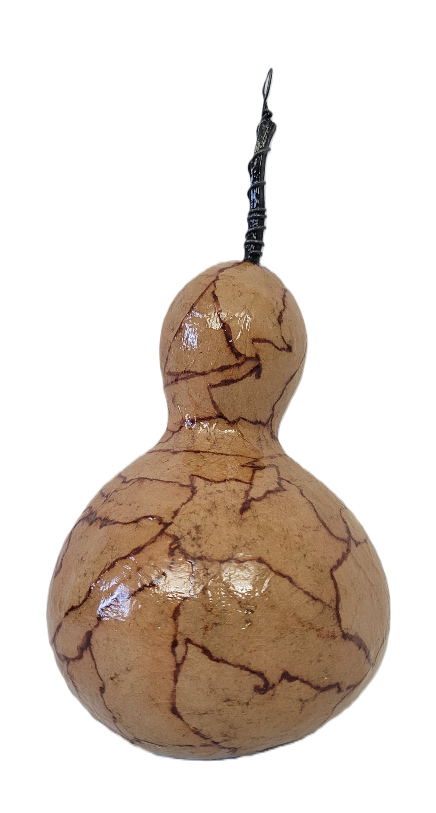 Brown Paper Bag Decoupaged Gourd Birdhouse