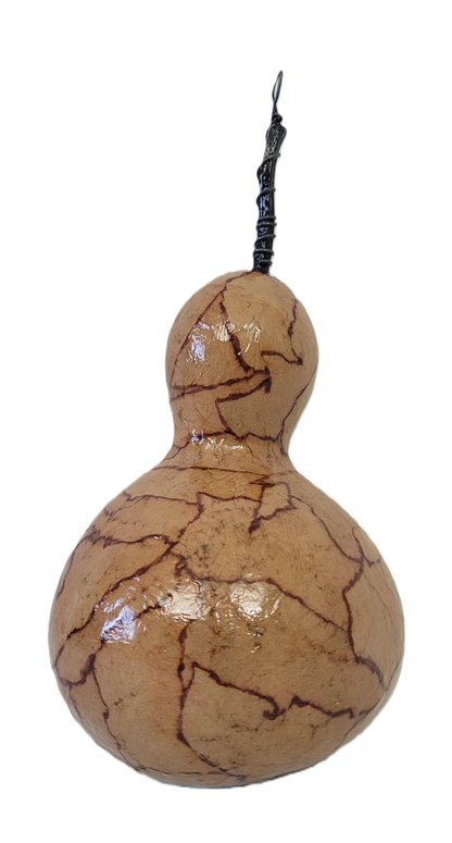 Brown Paper Bag Decoupaged Gourd Birdhouse