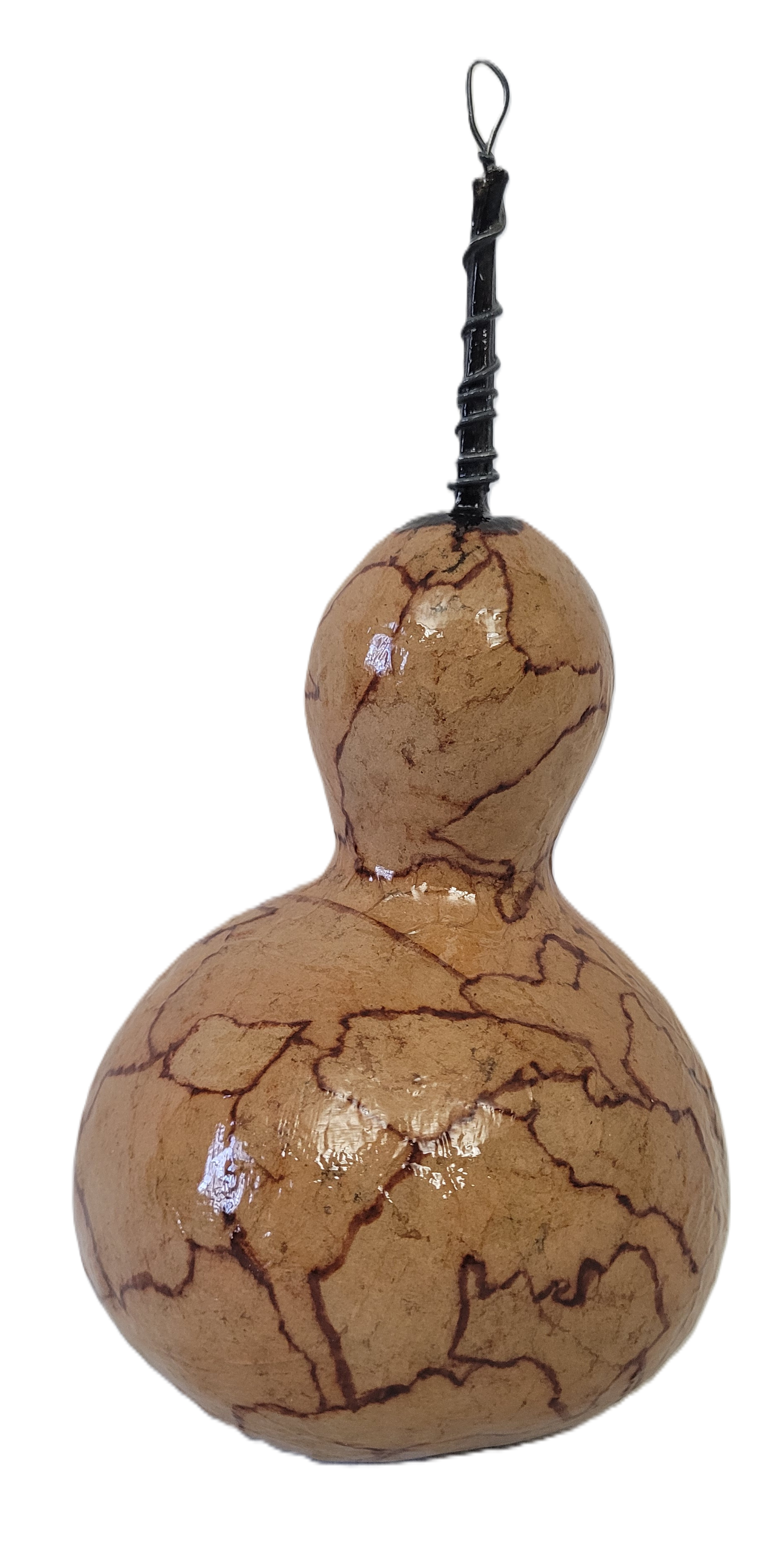 Brown Paper Bag Decoupaged Gourd Birdhouse