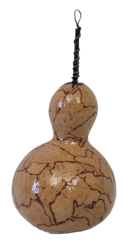Brown Paper Bag Decoupaged Gourd Birdhouse