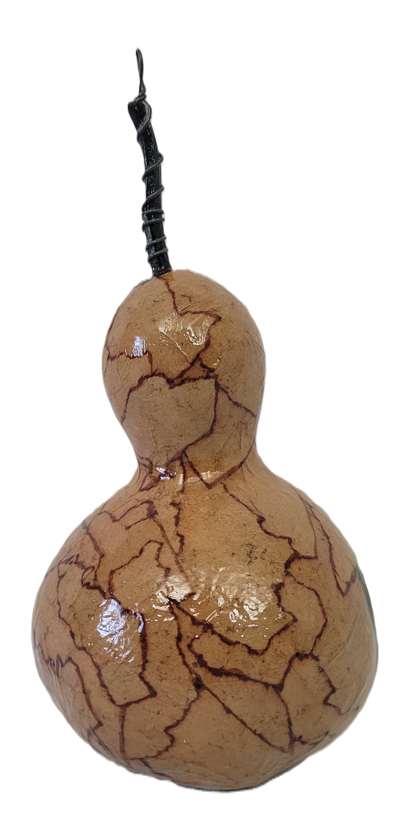 Brown Paper Bag Decoupaged Gourd Birdhouse