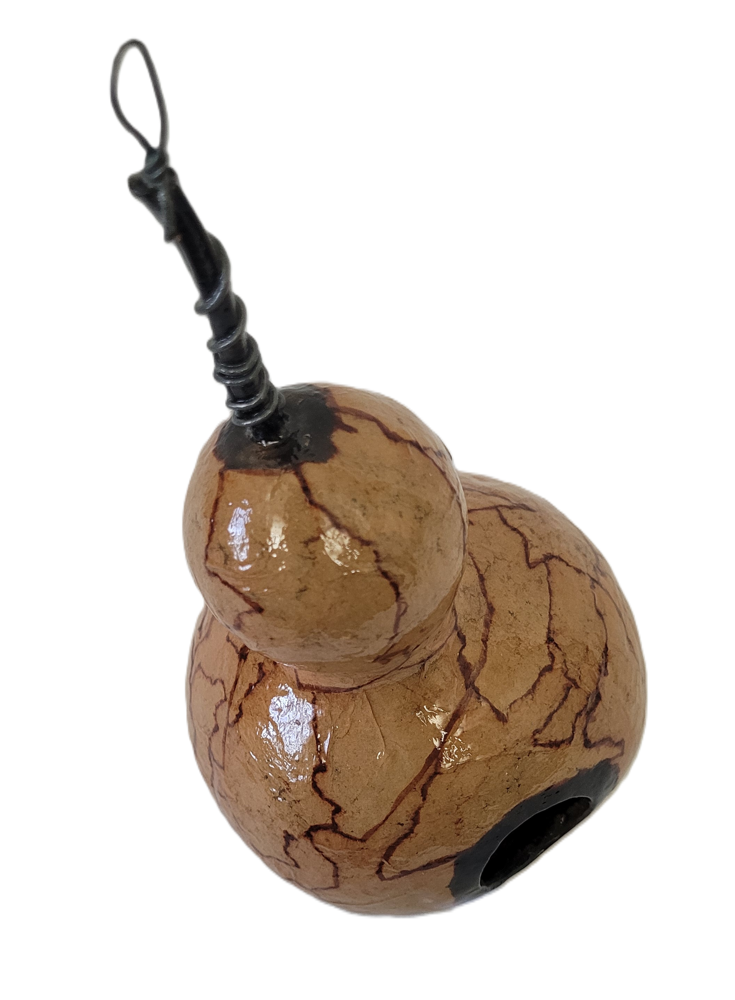 Brown Paper Bag Decoupaged Gourd Birdhouse