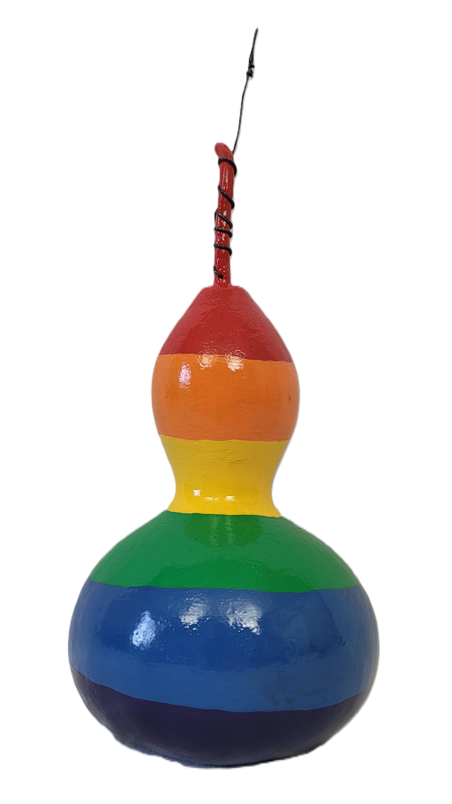 Hand-Painted Rainbow Gourd Birdhouse