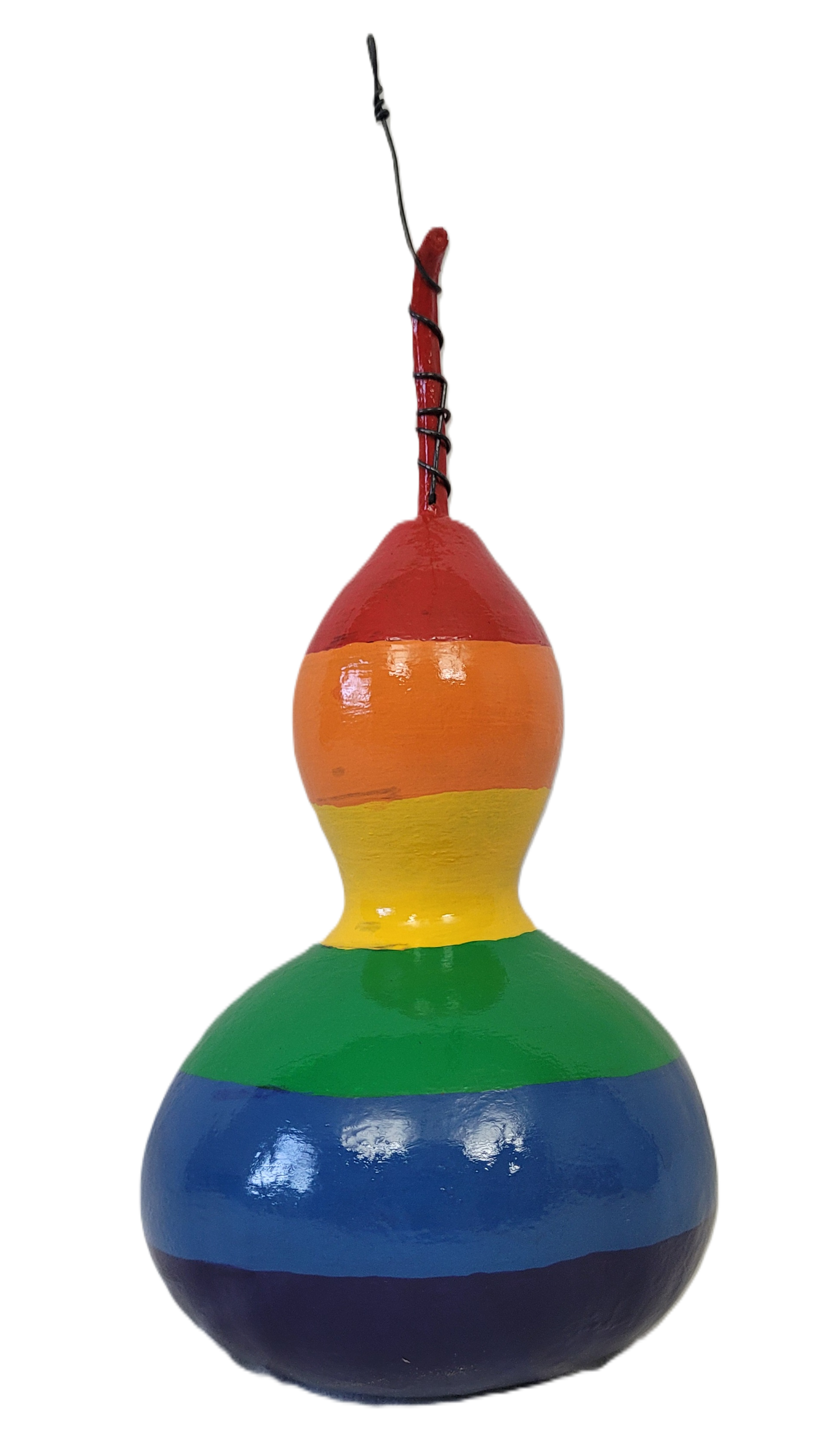 Hand-Painted Rainbow Gourd Birdhouse