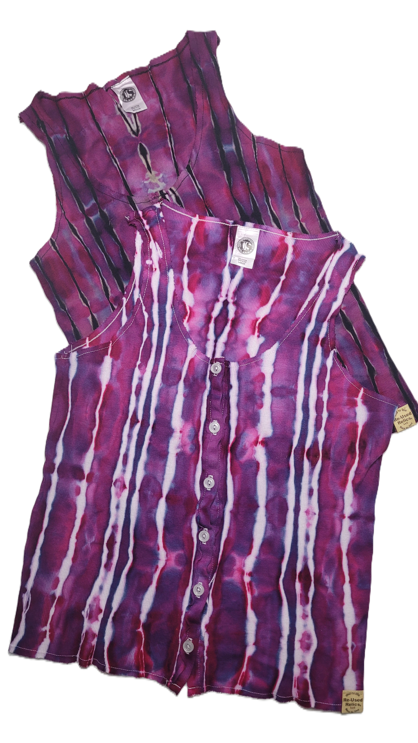 Midnight Magenta Ribbed Button-Up Tank – Adult, Ladies