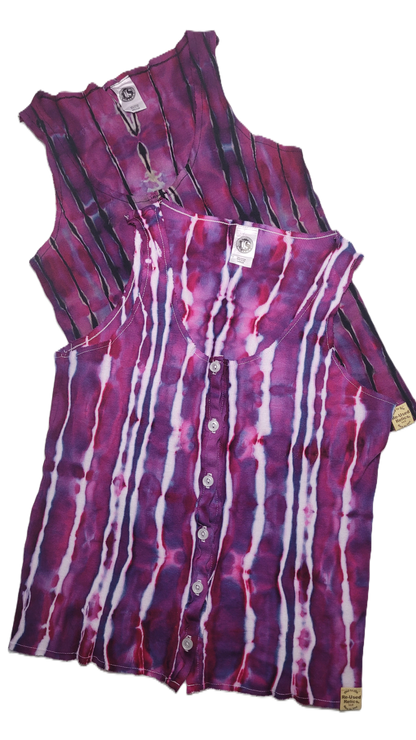 Midnight Magenta Ribbed Button-Up Tank – Adult, Ladies