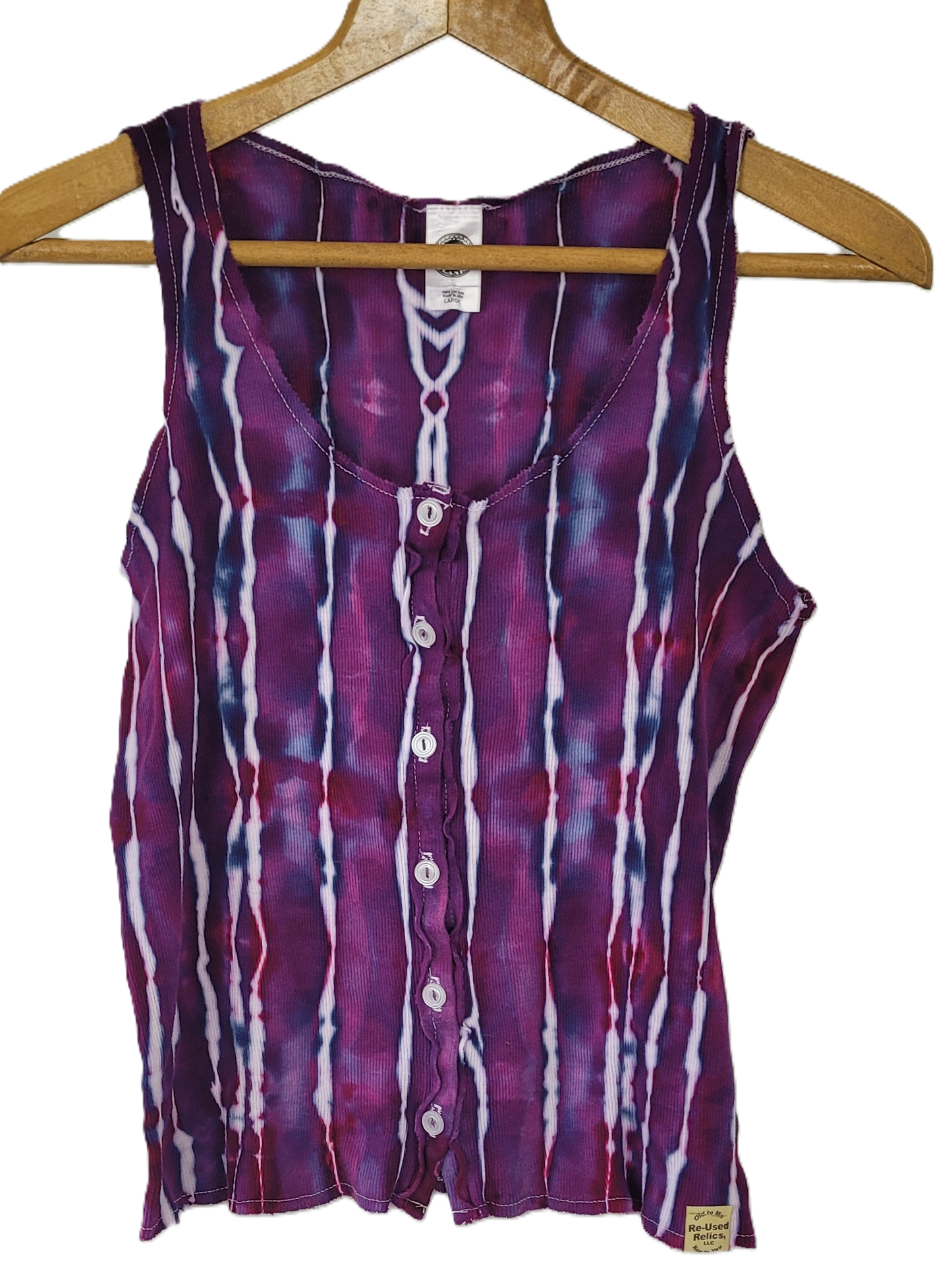 Midnight Magenta Ribbed Button-Up Tank – Adult, Ladies