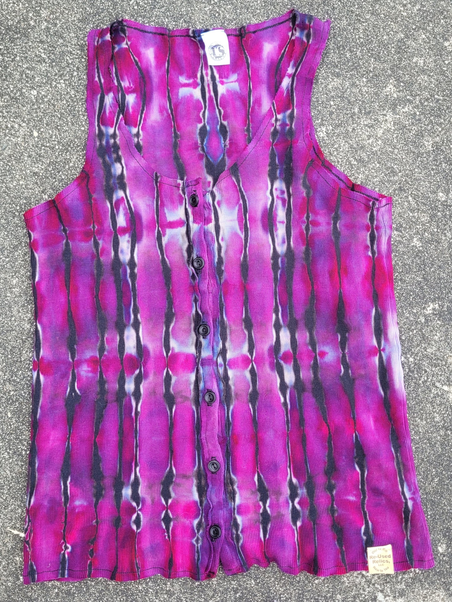 Midnight Magenta Ribbed Button-Up Tank – Adult, Ladies