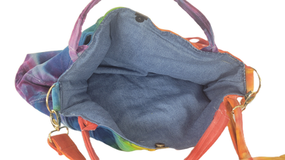 Rainbow Tie-Dye Hand Bag lined inside