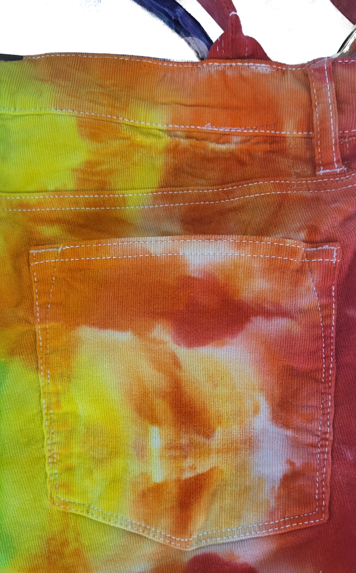 Rainbow Tie-Dye Hand Bag Close up back Pocket