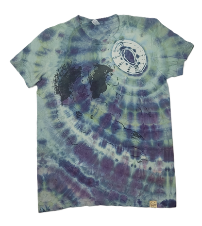 Midnight Embrace Spiral Upcycled Tie-Dye T-Shirt – Adult, Ladies, Size XL