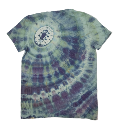 Midnight Embrace Spiral Upcycled Tie-Dye T-Shirt – Adult, Ladies, Size XL