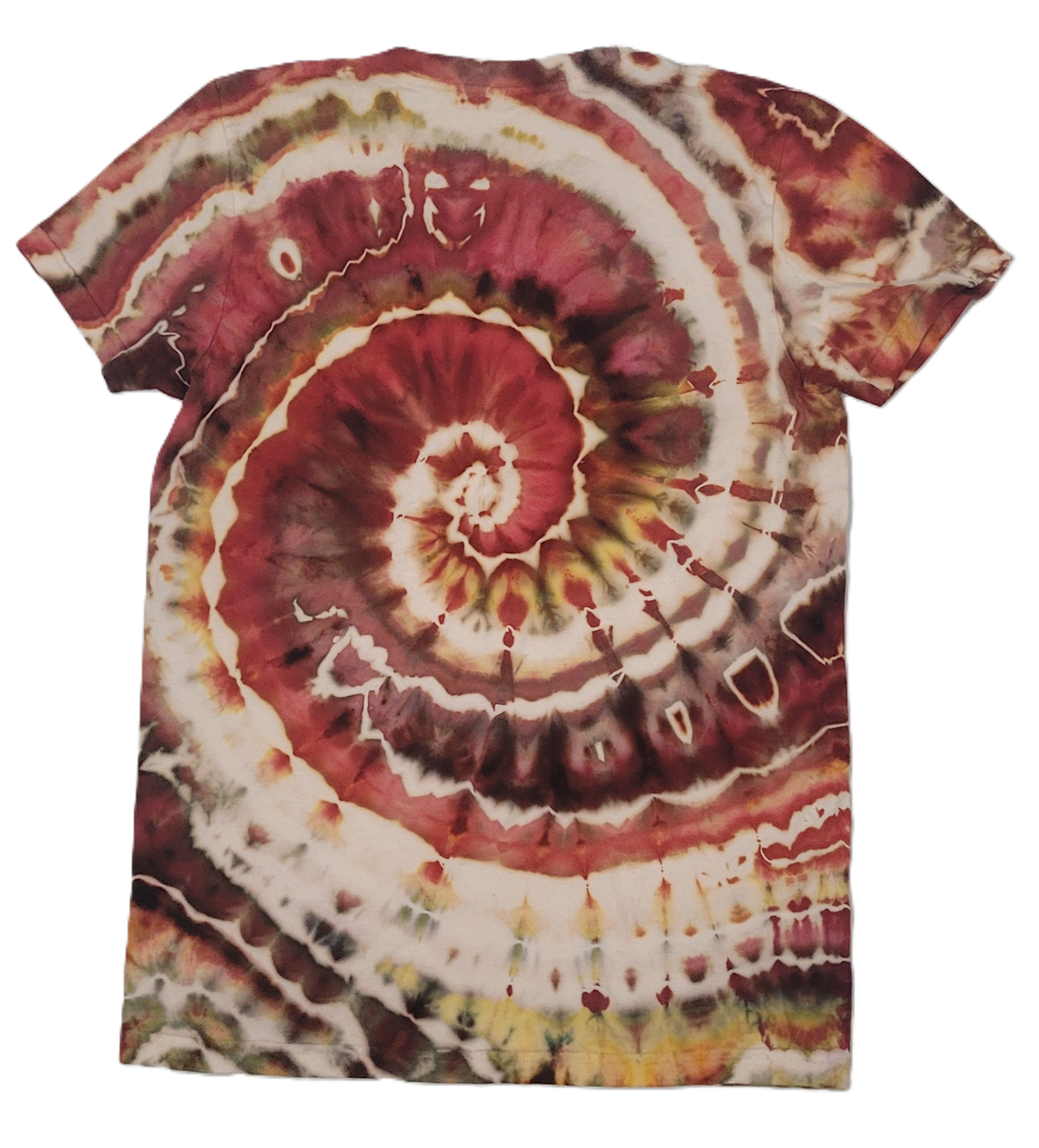 Crimson Crown Spiral Upcycled Tie-Dye T-Shirt – Adult, Ladies, Size XL