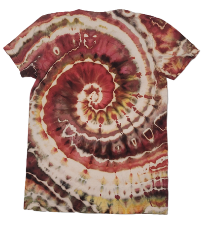 Crimson Crown Spiral Upcycled Tie-Dye T-Shirt – Adult, Ladies, Size XL