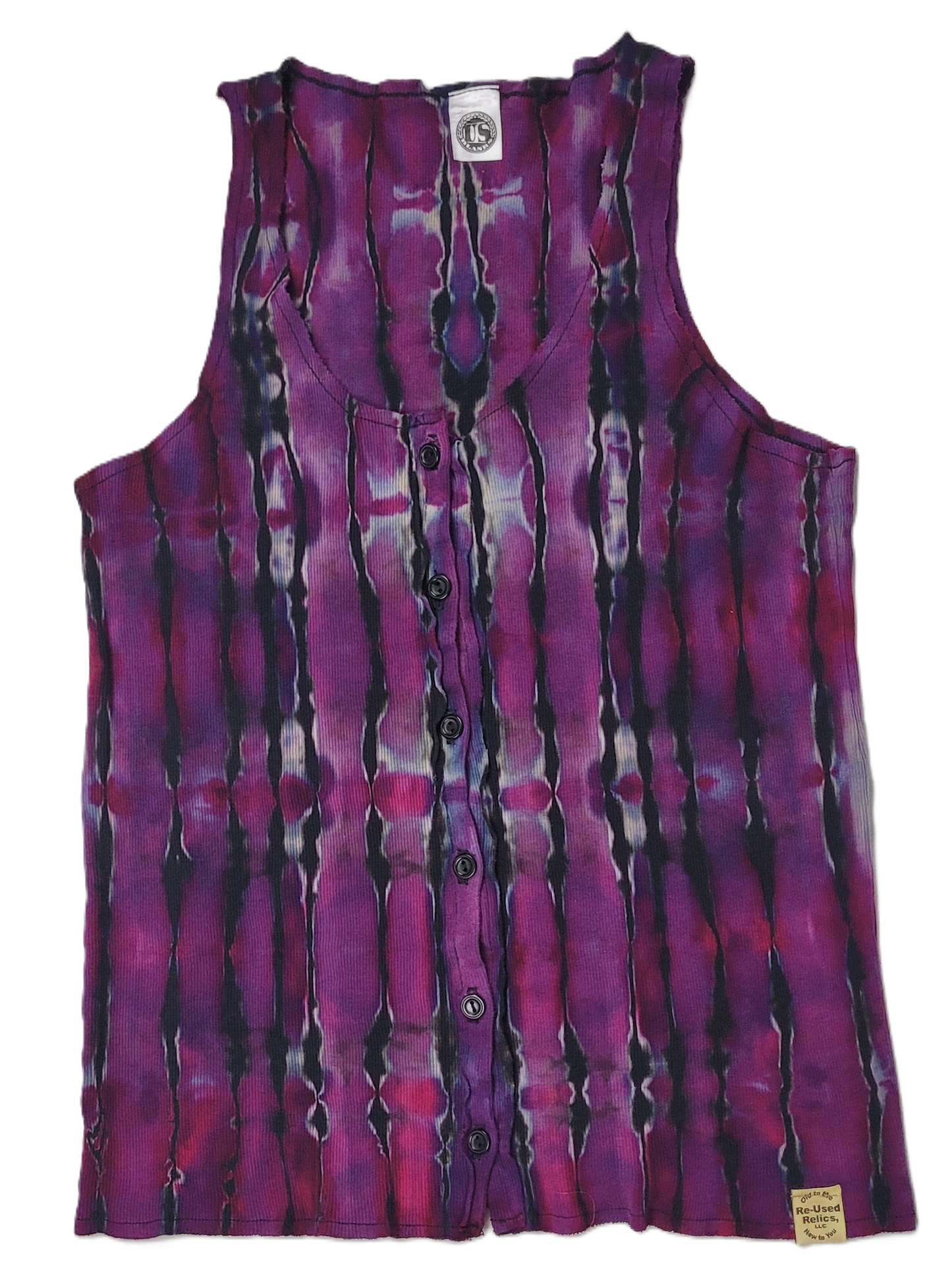 Midnight Magenta Ribbed Button-Up Tank – Adult, Ladies