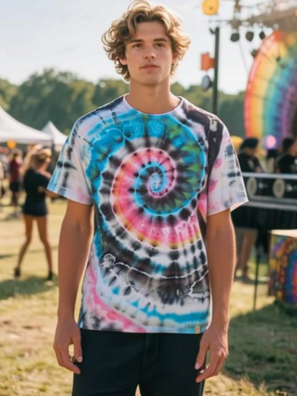The Cosmic Nautilus Tie-Dye T-Shirt – Adult, Unisex, Size XL