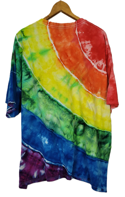 Diagonal Arc Rainbow Tie-Dye T-Shirt – Adult, Unisex, Size 4XL