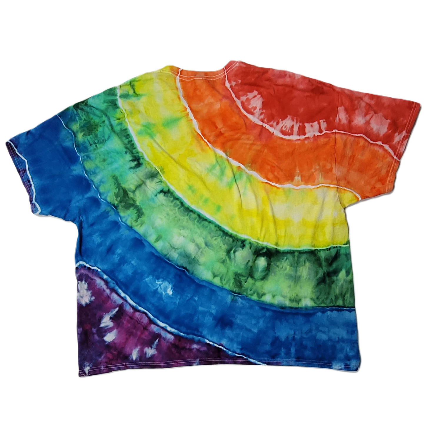 Diagonal Arc Rainbow Tie-Dye T-Shirt – Adult, Unisex, Size 4XL