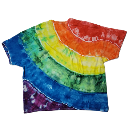Diagonal Arc Rainbow Tie-Dye T-Shirt – Adult, Unisex, Size 4XL