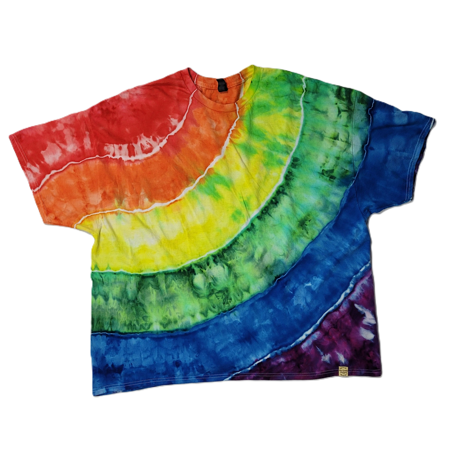 Diagonal Arc Rainbow Tie-Dye T-Shirt – Adult, Unisex, Size 4XL
