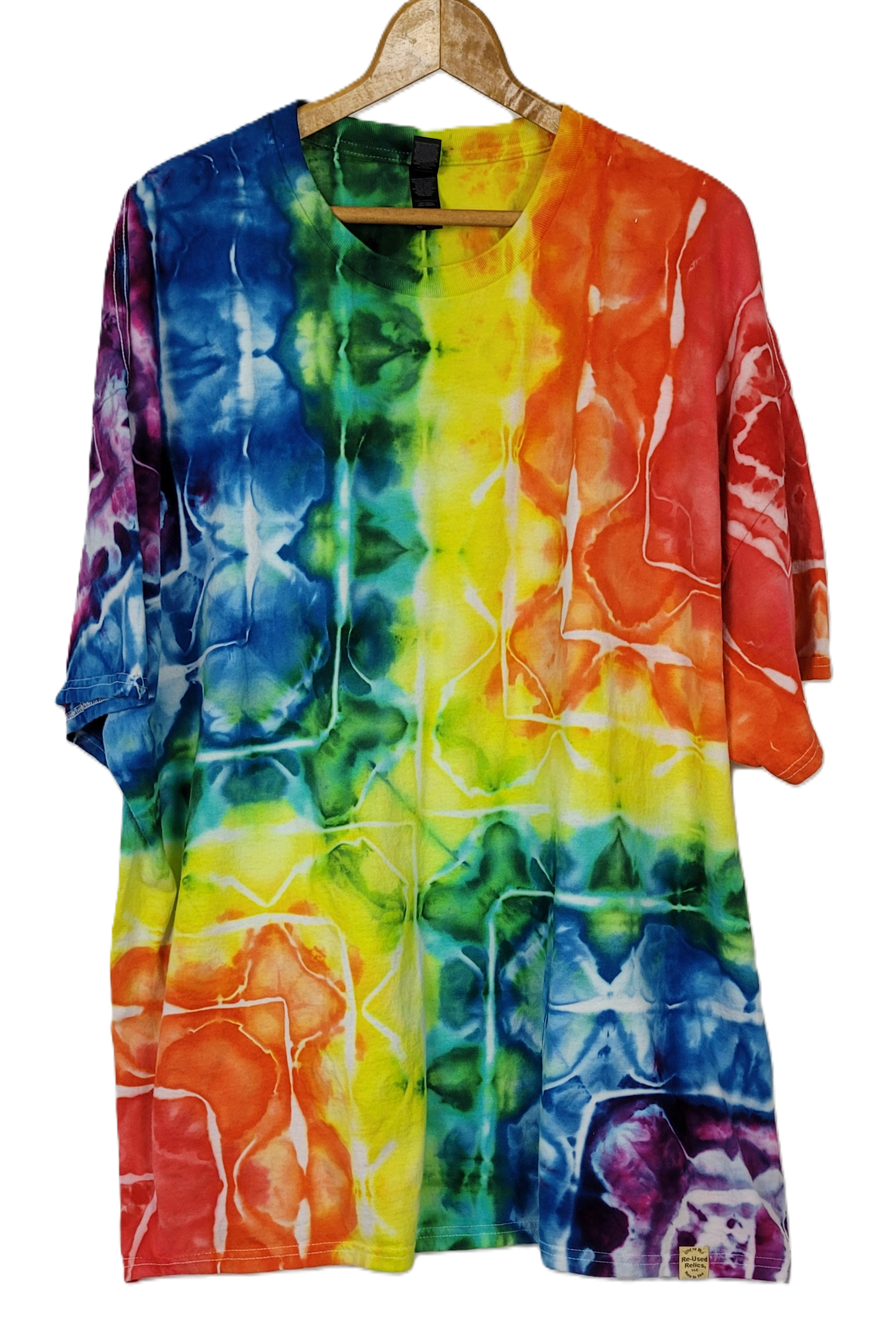 Geometric Quadrant Tie-Dye T-Shirt – Adult, Unisex, Size 4XL