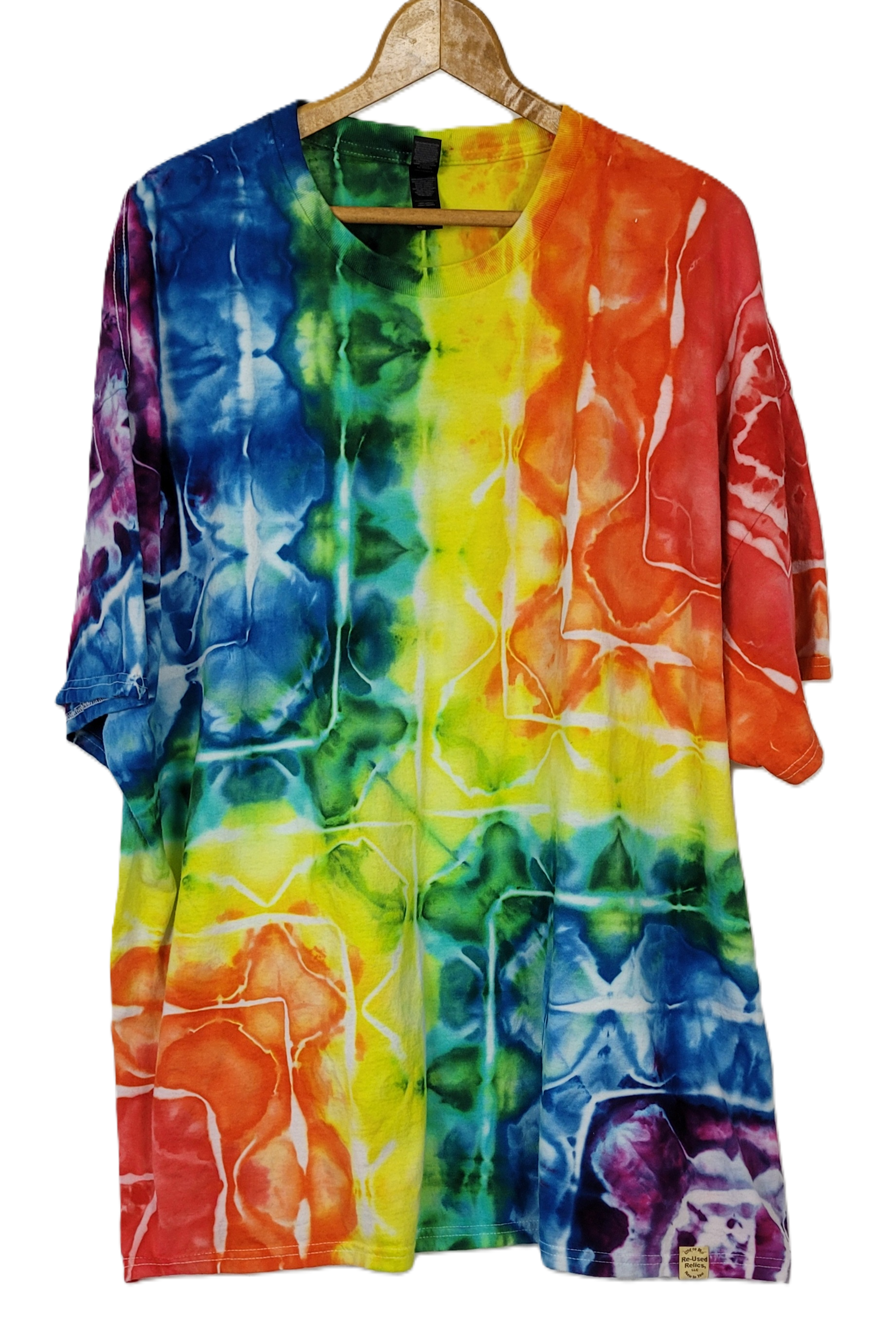 Geometric Quadrant Tie-Dye T-Shirt – Adult, Unisex, Size 4XL