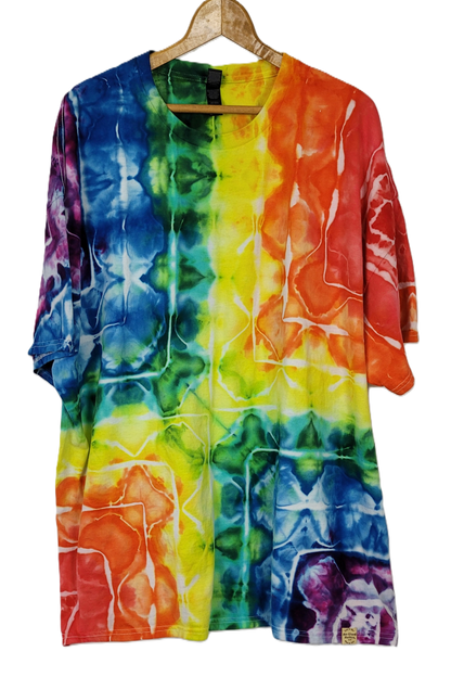 Geometric Quadrant Tie-Dye T-Shirt – Adult, Unisex, Size 4XL