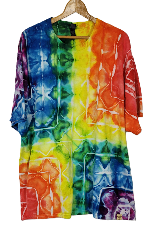 Geometric Quadrant Tie-Dye T-Shirt – Adult, Unisex, Size 4XL