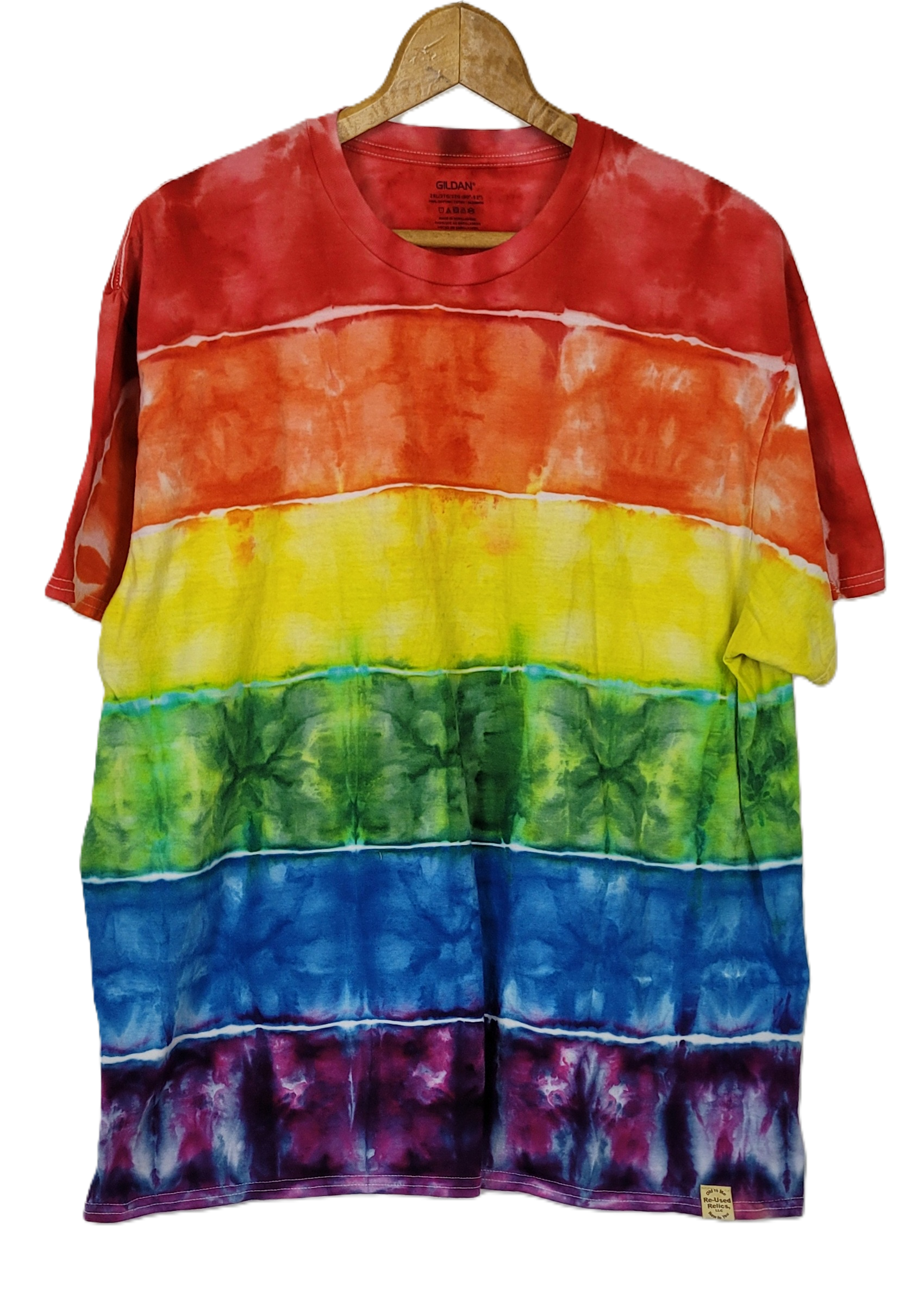 Horizonal Rainbow Geode Tie-Dye T-Shirt – Adult, Unisex, Size 2XL