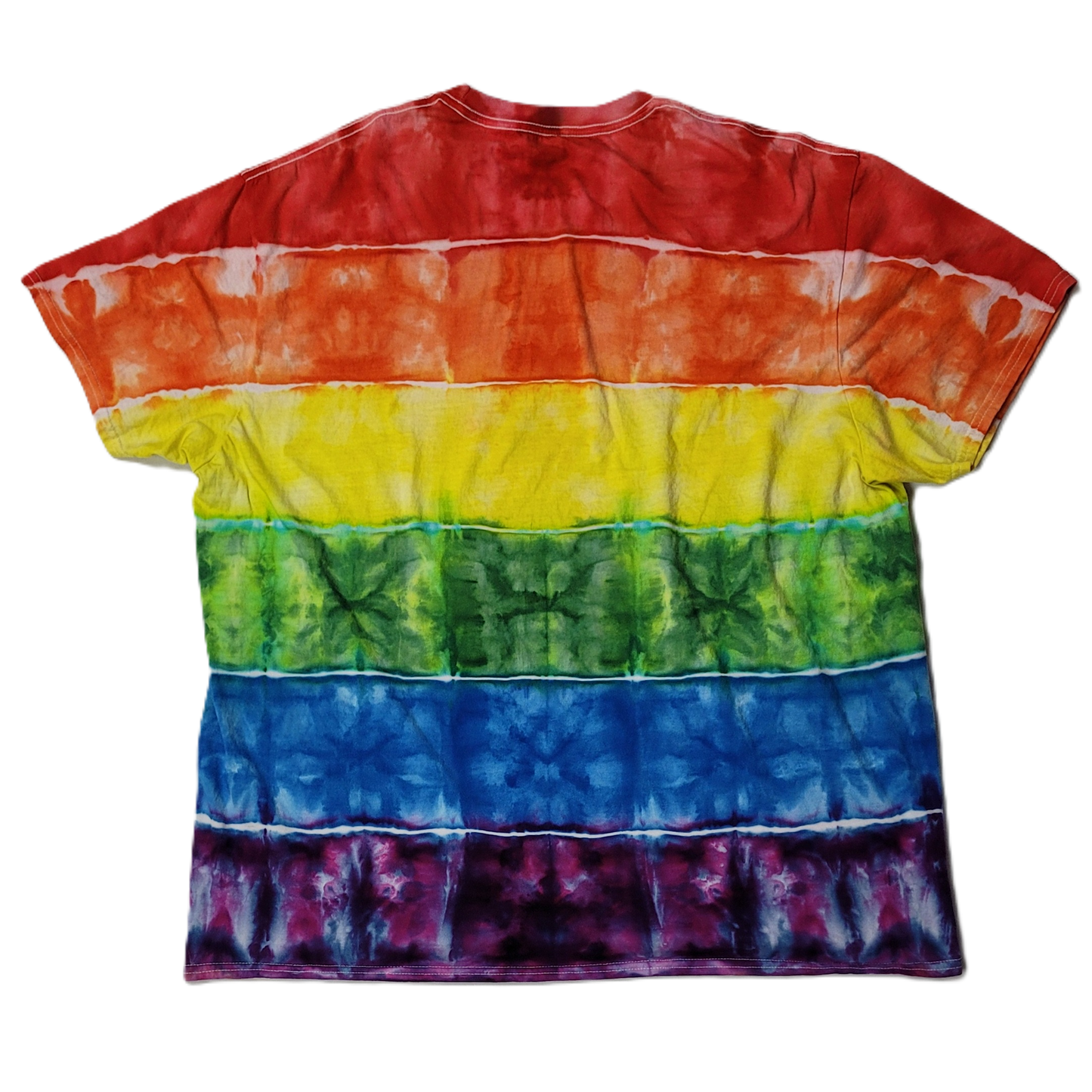 Horizonal Rainbow Geode Tie-Dye T-Shirt – Adult, Unisex, Size 2XL