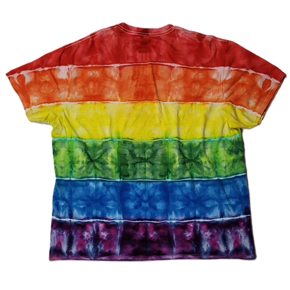 Horizonal Rainbow Geode Tie-Dye T-Shirt – Adult, Unisex, Size 2XL
