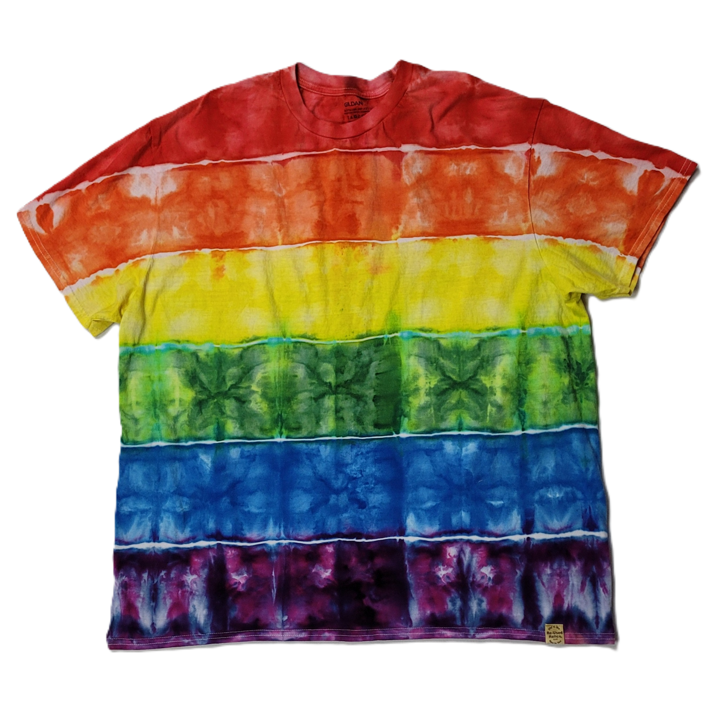 Horizonal Rainbow Geode Tie-Dye T-Shirt – Adult, Unisex, Size 2XL