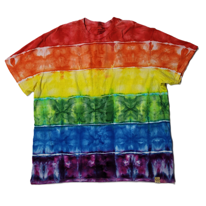 Horizonal Rainbow Geode Tie-Dye T-Shirt – Adult, Unisex, Size 2XL