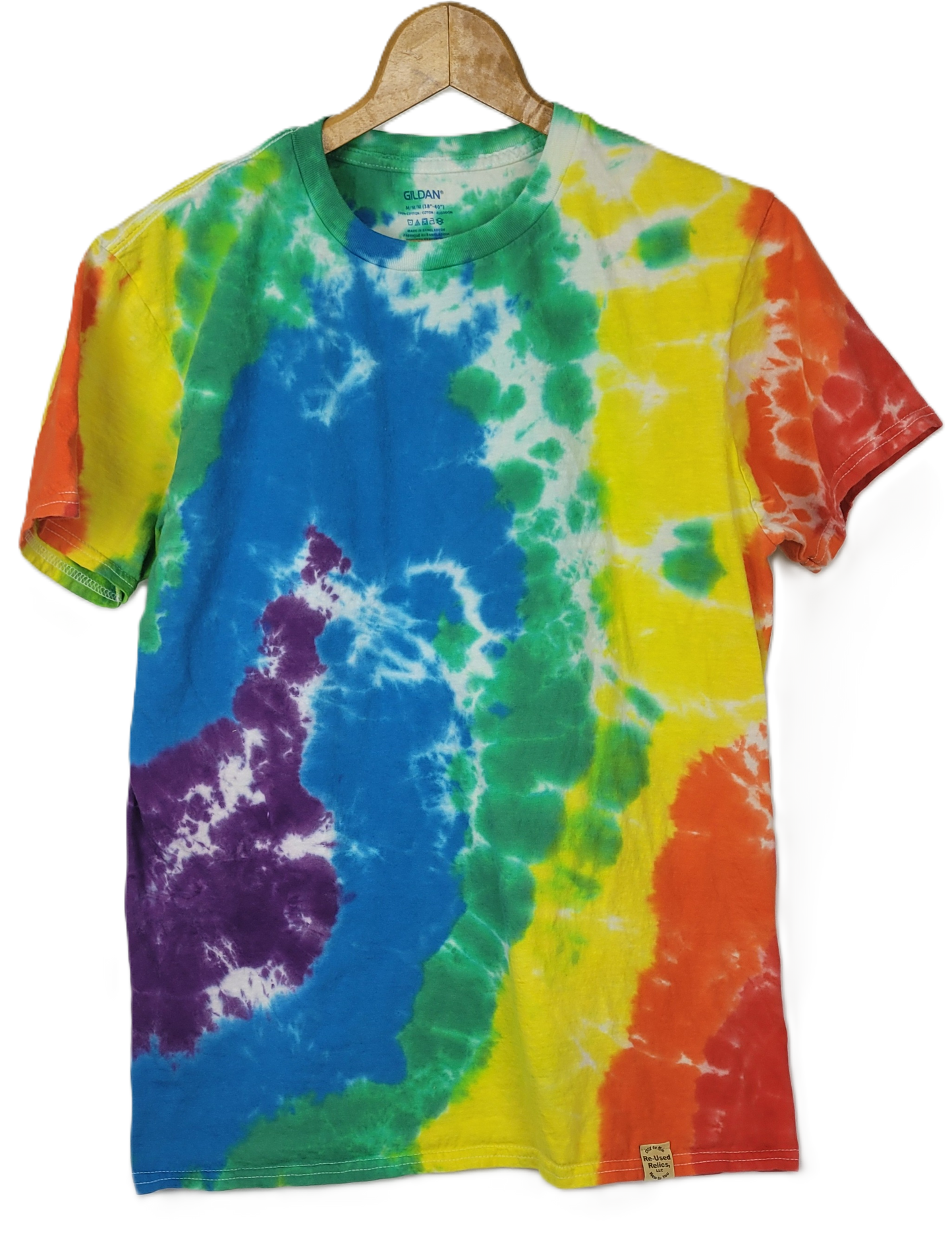 Liquid Rainbow Tie-Dye T-Shirt - Adult, Unisex, Size M - Re-Used Relics