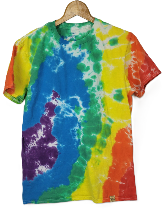 Liquid Rainbow Tie-Dye T-Shirt - Adult, Unisex, Size M - Re-Used Relics