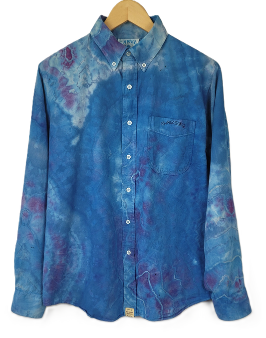 Midnight Geode Upcycled Button-Up Shirt - Adult, Men's, Size L