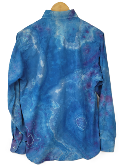 Midnight Geode Upcycled Button-Up Shirt - Adult, Men's, Size L