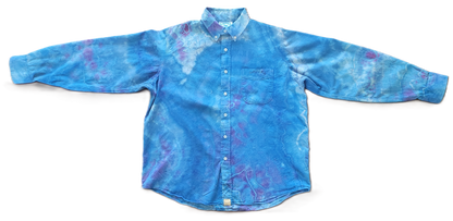 Midnight Geode Upcycled Button-Up Shirt - Adult, Men's, Size L