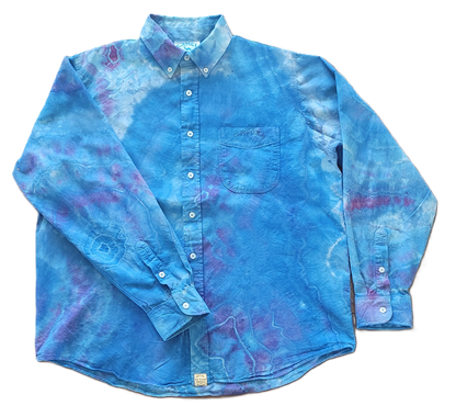 Midnight Geode Upcycled Button-Up Shirt - Adult, Men's, Size L