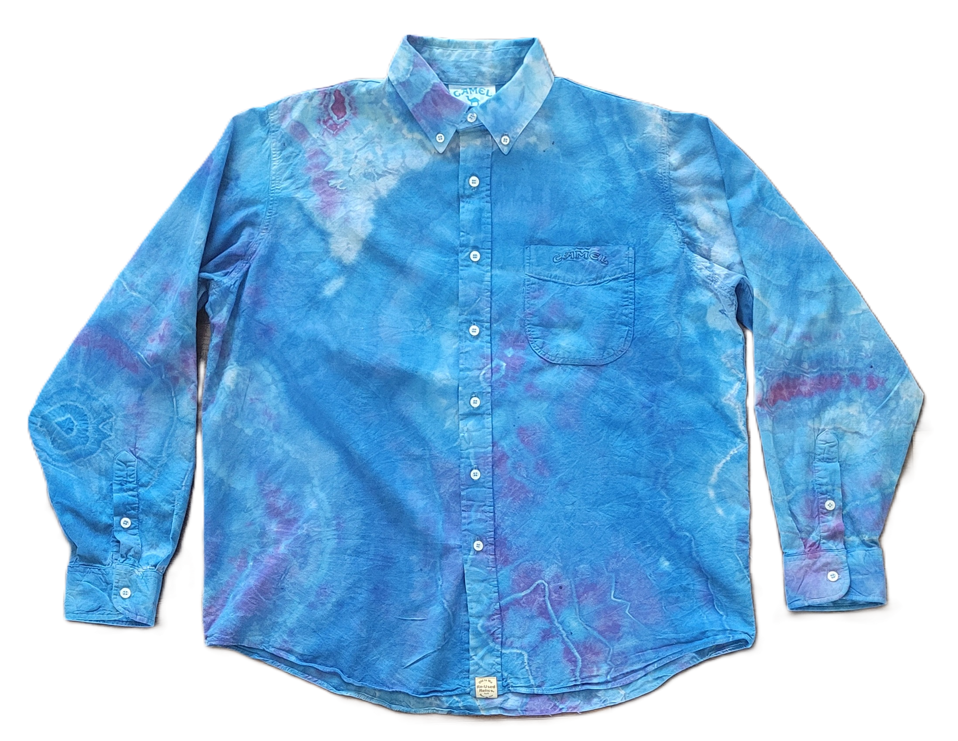 Midnight Geode Upcycled Button-Up Shirt - Adult, Men's, Size L