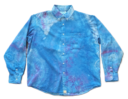 Midnight Geode Upcycled Button-Up Shirt - Adult, Men's, Size L