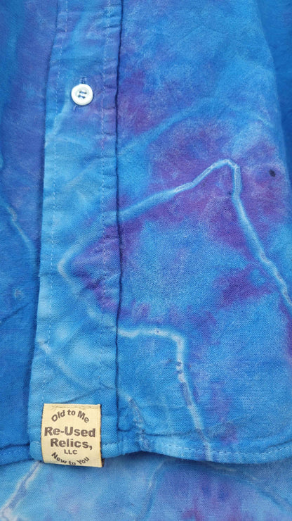 Midnight Geode Upcycled Button-Up Shirt - Adult, Men's, Size L
