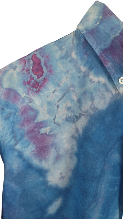 Midnight Geode Upcycled Button-Up Shirt - Adult, Men's, Size L