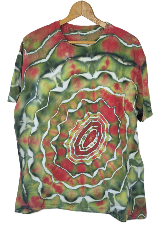 The Strawberry Sunburst Tie-Dye T-Shirt – Adult, Unisex, Size XXL