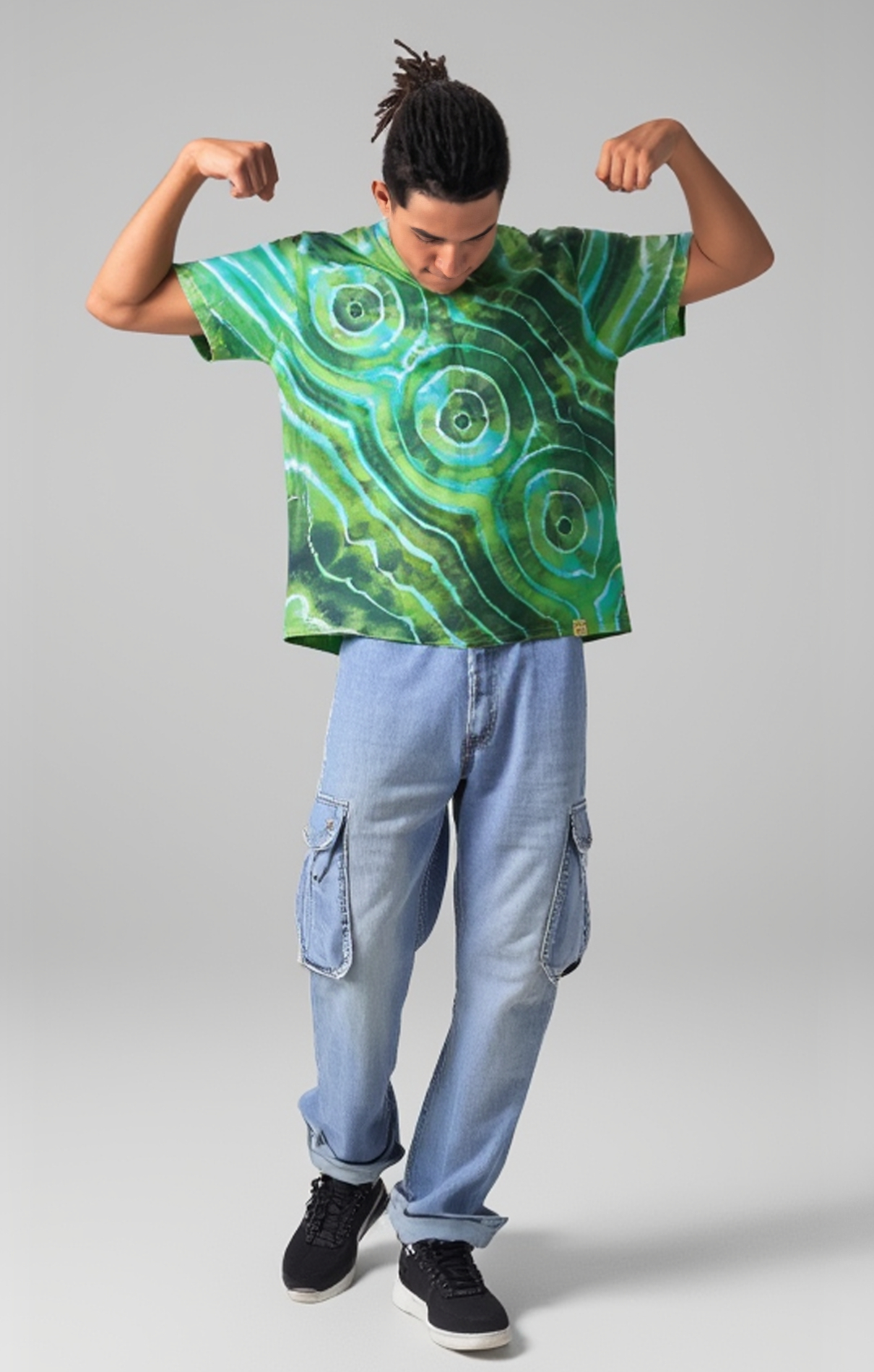 The Verdant Geode Tie-Dye T-Shirt – Adult, Unisex, Size XL